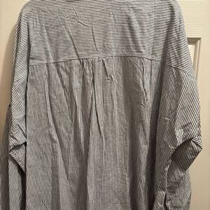 Black and white pin strip blouse